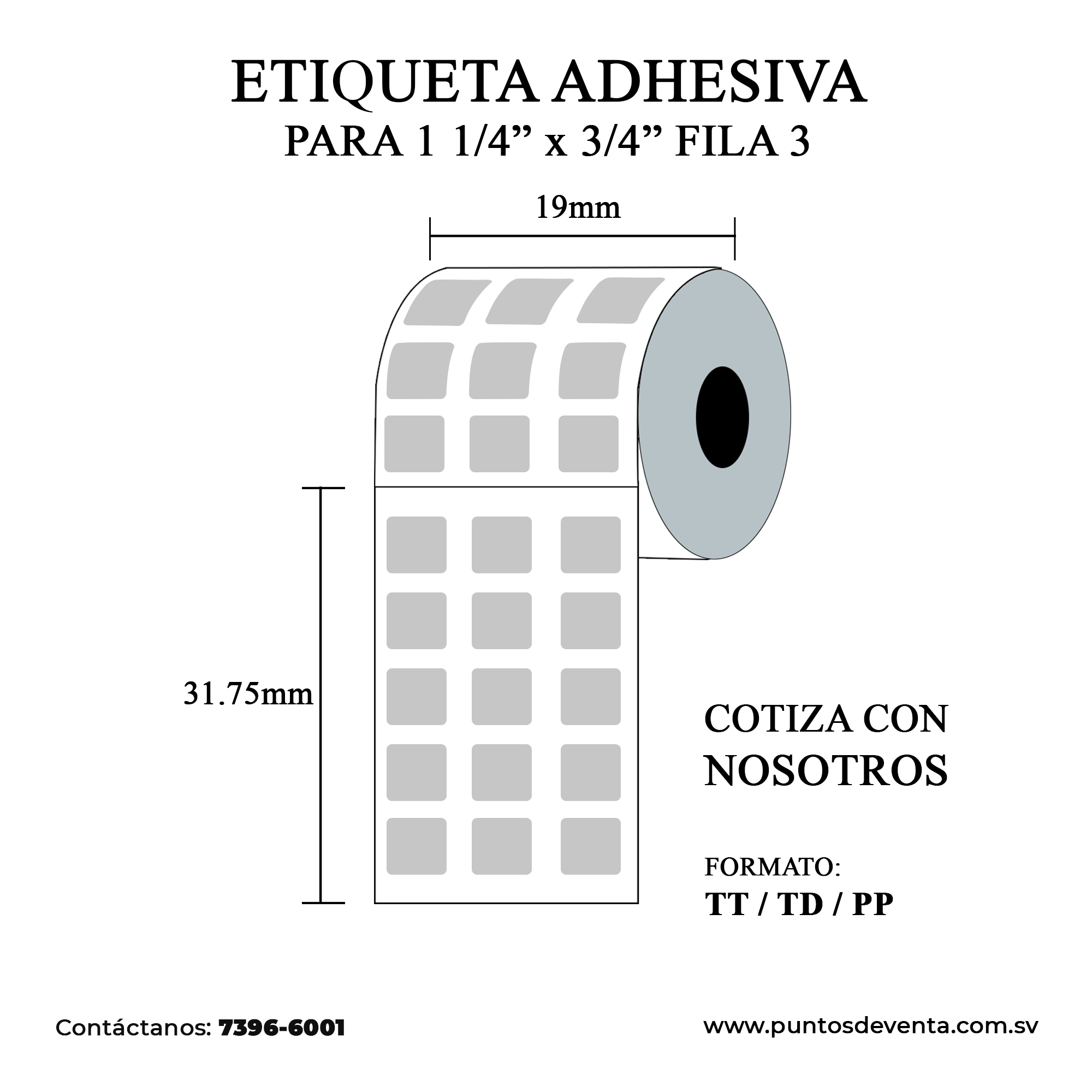 Etiqueta Adhesiva 1 1/4