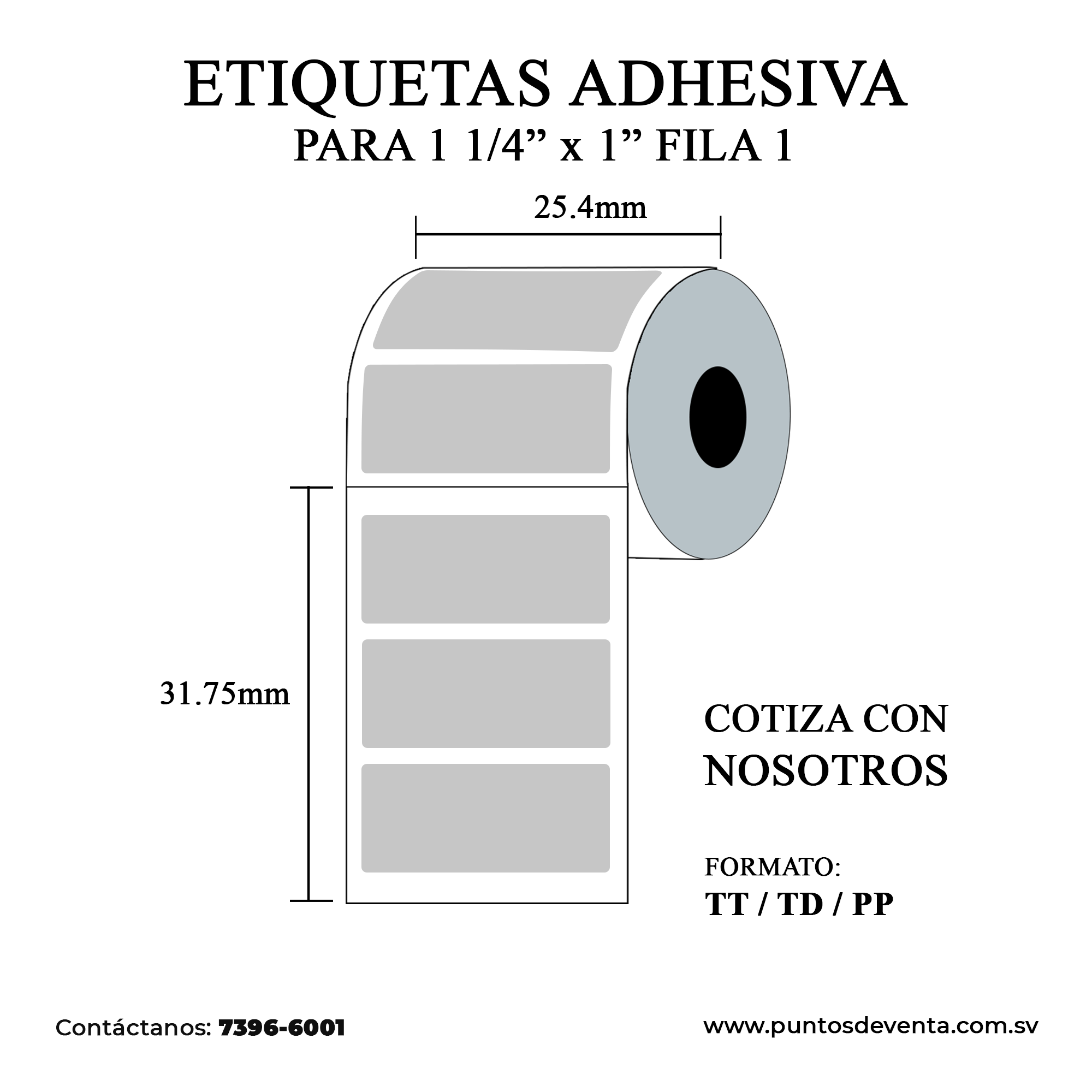 Etiqueta Adhesiva 1 1/4